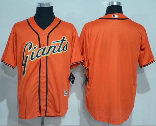 Giants Blank Orange New Cool Base Alternate Stitched MLB Jersey